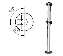 Стойка ограждения с отв. под фиксатор Т-образн. (6 муфты, под повор. створку и секцию) Стойка ограждения с отв. под фиксатор Т-образн. (6 муфты, под повор. створку и секцию)
