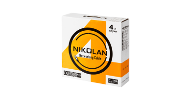 Кабель NIKOLAN U/UTP 4 пары, Кат.6 (Класс E) LSZH оранжевый, 100м