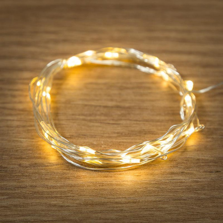 Гирлянда "Роса" 2м 20LED тепло-бел. прозр. провод 2Вт 4.5В IP20 NEON-NIGHT 303-006