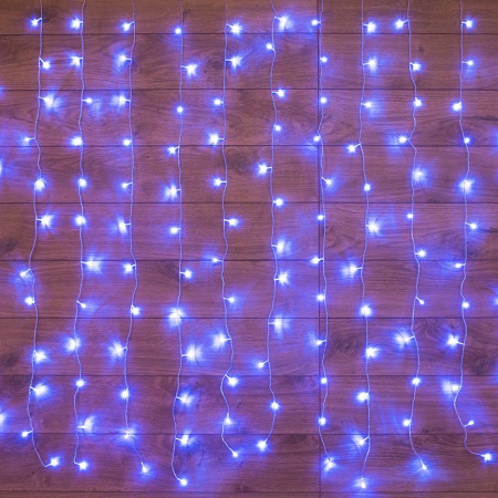 Гирлянда "Светодиодный дождь" с контроллером 1.5х1м 96LED син. прозр. провод 8Вт 220В IP20 NEON-NIGHT 235-023