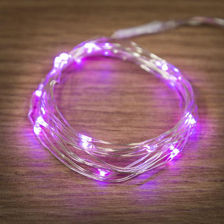 Гирлянда "Роса" 2м 20LED роз. прозр. провод 2Вт 4.5В IP20 NEON-NIGHT 303-007