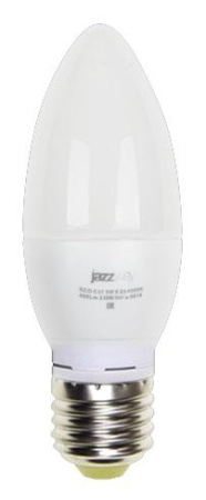 Лампа светодиодная PLED-ECO-C37 5Вт свеча 4000К бел. E27 400лм 230В JazzWay 2855329A