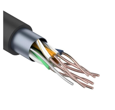 Кабель витая пара F/UTP кат.5e 4х2х24AWG solid CU PE OUTDOOR черн. 305м (м) Rexant 01-0146