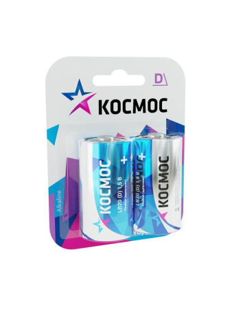 Элемент питания алкалиновый LR LR20 Максимум BP2 (блист.2шт) Космос KOCLR20MAX2BL