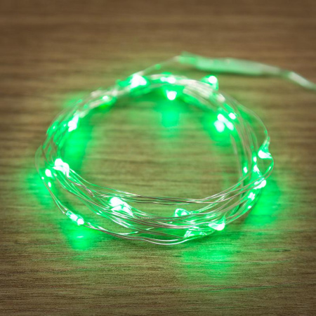 Гирлянда "Роса" 2м 20LED зел. прозр. провод 2Вт 4.5В IP20 NEON-NIGHT 303-008